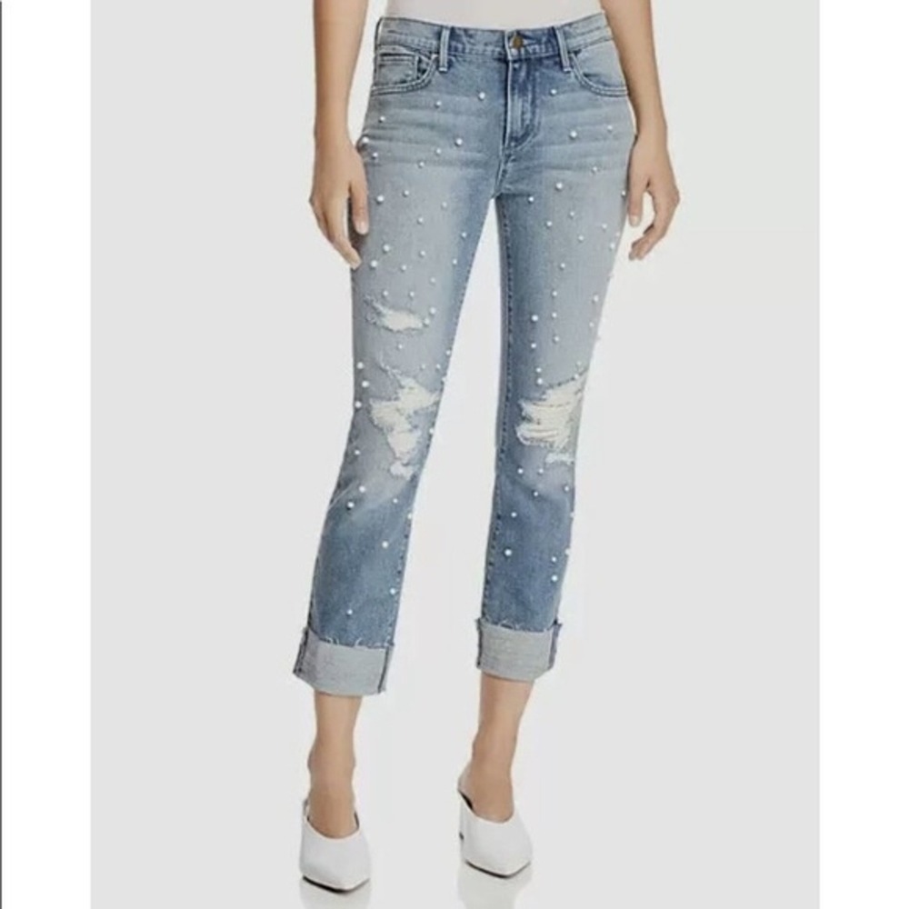 NWT AQUA Pearl Distressed Skinny Jeans Light Wash‎ Size 24 Denim